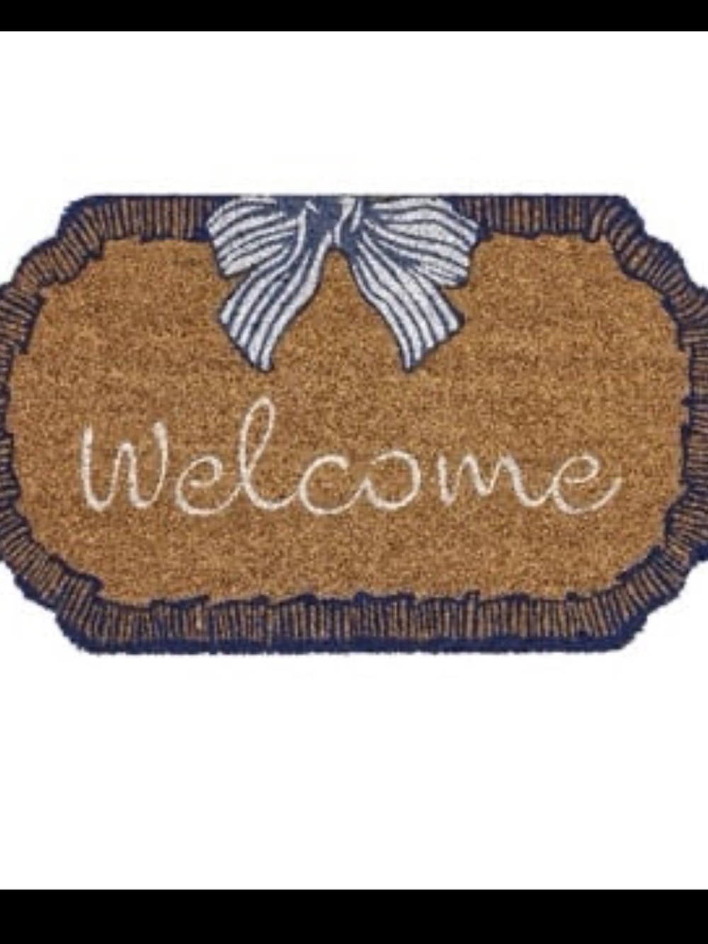 My Texas House Bow Welcome Coir Outdoor Doormat, Blue & White, 30"× 18"